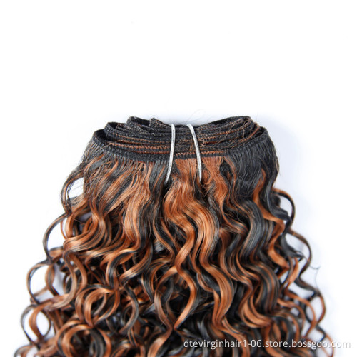 Hot Selling Production DTL Ombre Colors  Pre Stretched Colored Synthetic Hair Extension Bundles